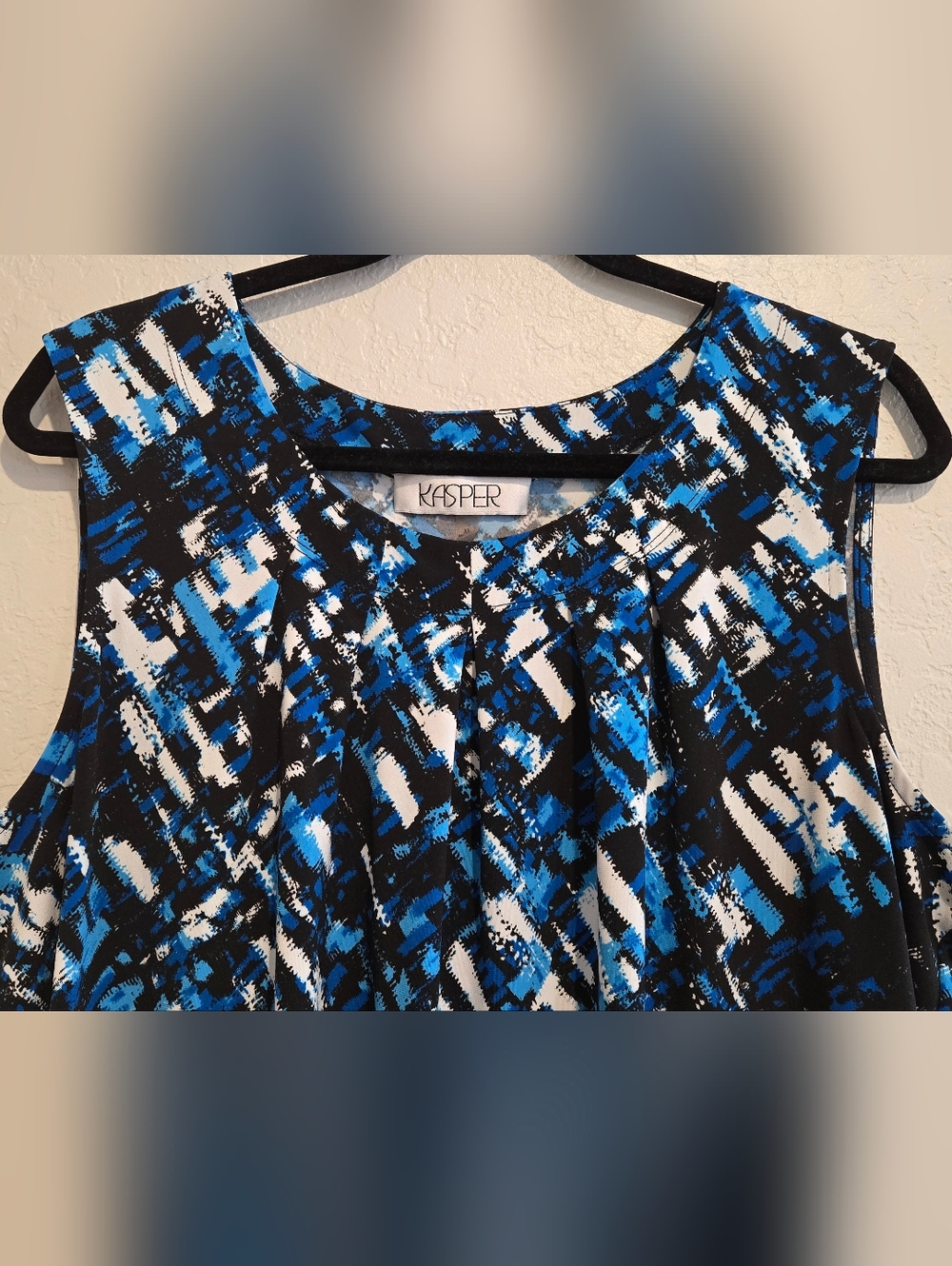 Kasper Abstract Print Sleeveless Top - XL - Picture 3 of 4